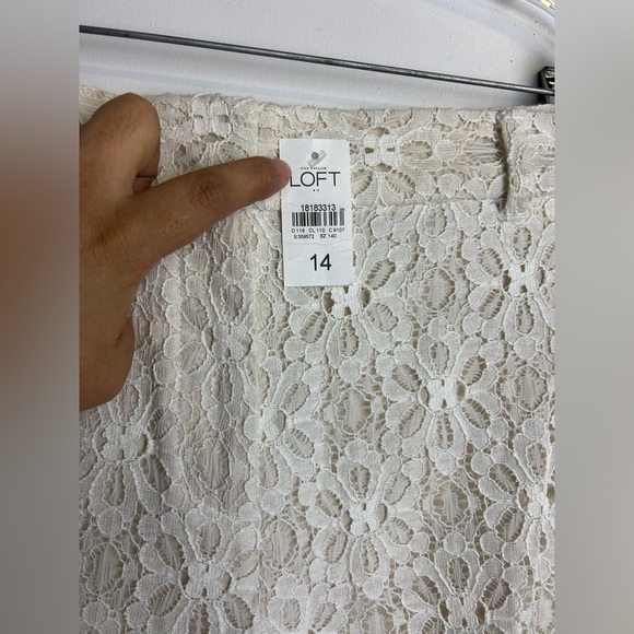 LOFT Cream Lace Shorts plus Size 14 fairy old money nwt - Picture 5 of 13